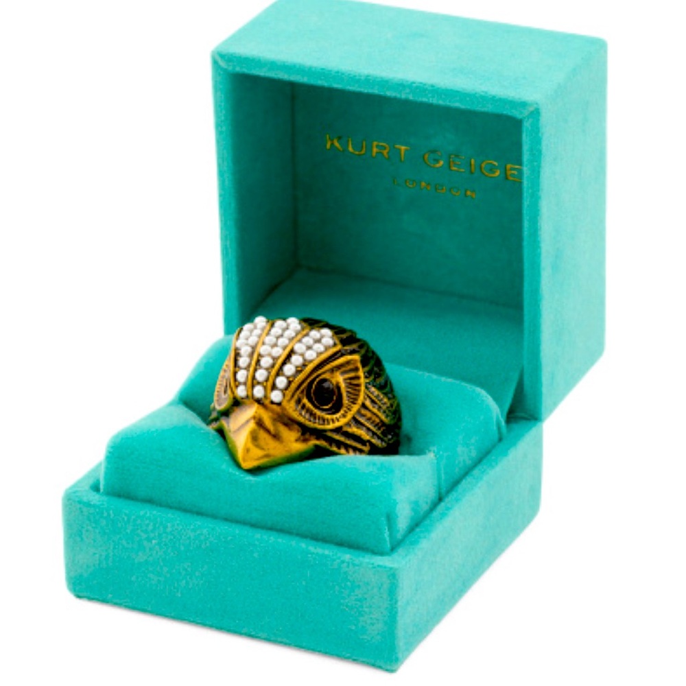 NWT 🌈💗 KURT GEIGER LONDON EAGLE COCKTAIL RING SIZE 7 w/Box and Bag!